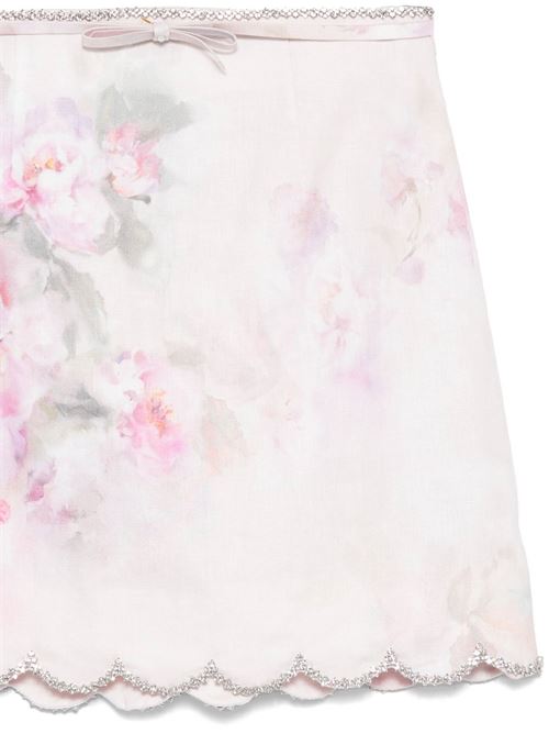 Crush Scalloped Mini Skirt ZIMMERMANN | 2164SR251PINK FLORAL